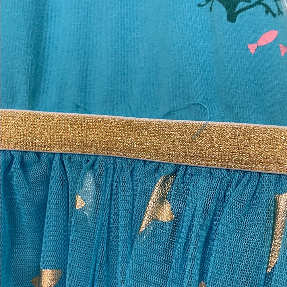 DISNEY UGC Girls size large (10/12) Blue Gold Live Action Little Mermaid Dress - Picture 9 of 9